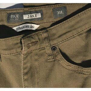 BKE Denim JAKE Beige Khaki Chino PANTS ~ 31L - Sold At Buckle - Reg Fit - Zip
